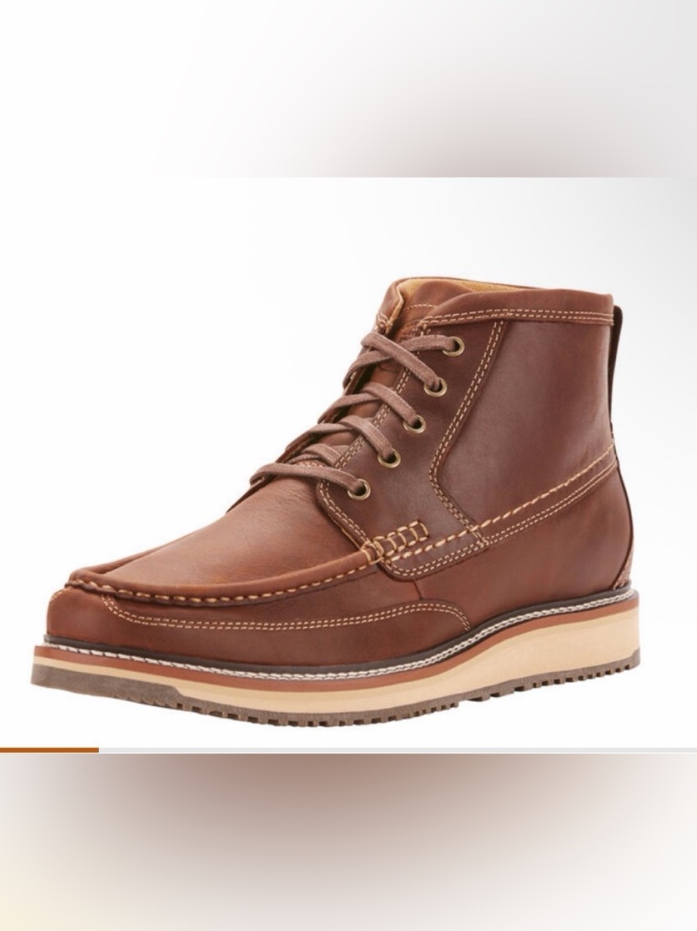 Ariat Brown Leather Moc Toe Chukka Boots